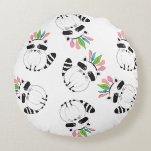 Racoon Round Cushion