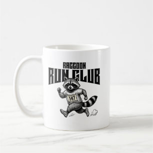 Racoon Run Club Marathon Retro Trash Panda  Coffee Mug