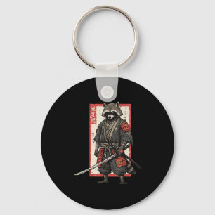 Racoon Samurai Katana Japanese Warrior Men Boys Ki Key Ring