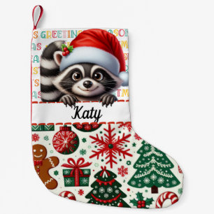 Racoon Santa Christmas Stocking & Holiday accents
