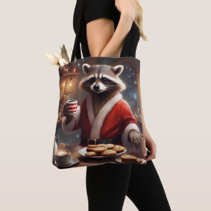 Racoon Santa has Cookies and coffee gift bag