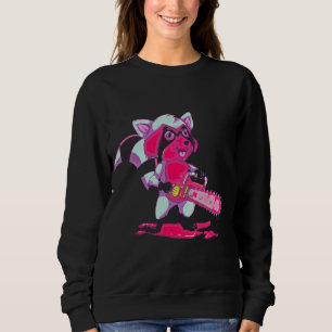Racoon Scary Vaporwave Trash Panda Animal Creepy R Sweatshirt