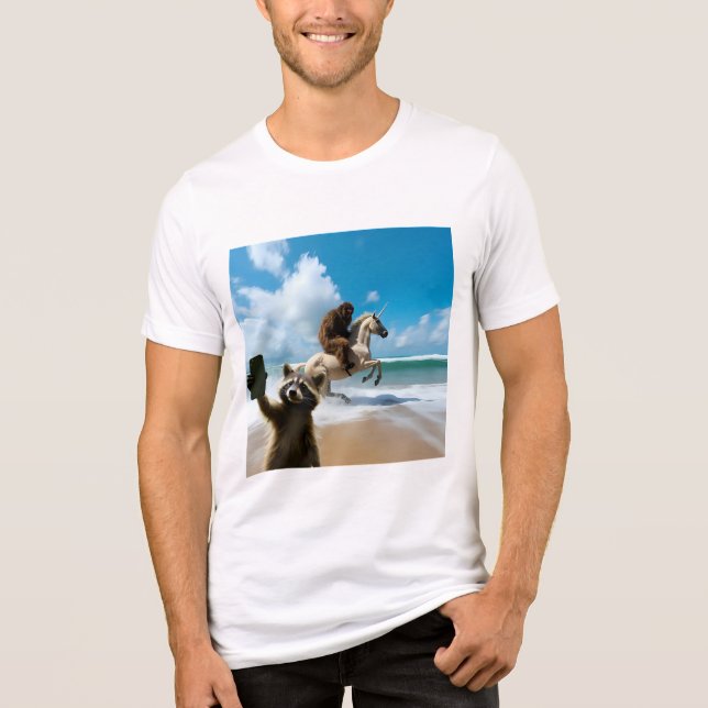 Racoon Selfie 2 Tri-Blend Shirt (Front)