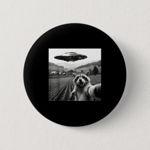 Racoon Selfie With Alien Ufo Funny Racoon Alien Bi 6 Cm Round Badge
