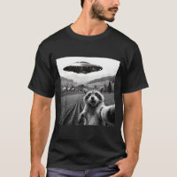 Racoon Selfie With Alien Ufo Funny Racoon Alien Bi