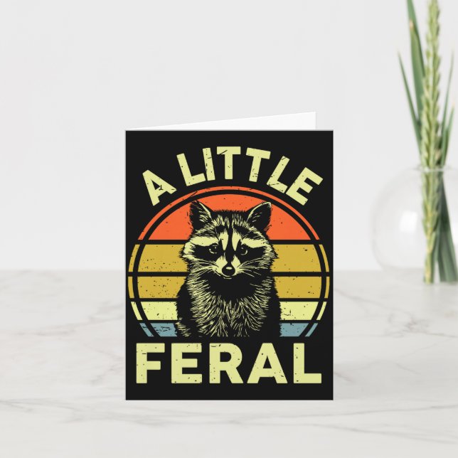 Racoon-shirt A Little Feral Funny Racoon Premium Card (Front)