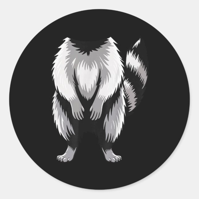 Racoon Shirt Adult Kids Men Women Racoon Costume  Classic Round Sticker (Front)