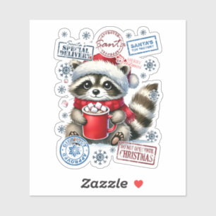 Racoon Sipping Cocoa by the Fire