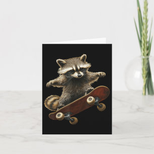 Racoon Skateboard Skateboarding Funny Graphic Card