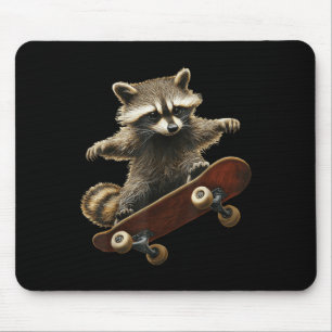 Racoon Skateboard Skateboarding Funny Graphic  Mouse Pad