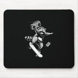 Racoon Skateboarding Boombox Mouse Pad