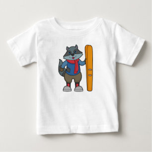 Racoon Skier Ski Baby T-Shirt