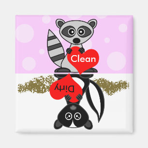 Racoon & Skunk Clean / Dirty Dishwasher Magnet
