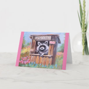 Racoon SMOOCH booth blank greeting card