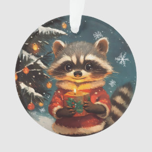 Racoon snow Christmas songs Ornament