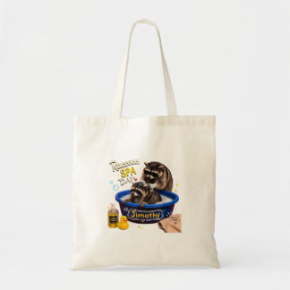 Racoon Spa Day Jimothy Bubble Bath Cute Trash Tote Bag