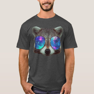 Racoon Space Glasses Astronaut Racoon Round Gla T-Shirt