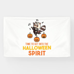 Racoon Spirit Halloween Pumpkin Party Banner