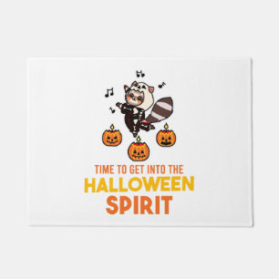 Racoon Spirit Halloween Pumpkin Party Doormat
