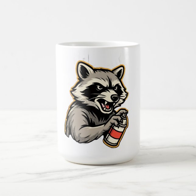 Racoon Spray Long Sleeve Coffee Mug (Center)
