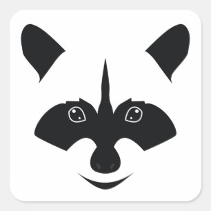 Racoon Square Sticker