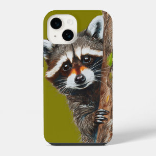 Racoon Staring from Tree iPhone 14 Case
