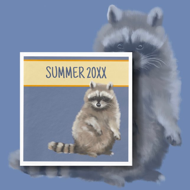 Racoon Summer Paper Napkin (Creator Uploaded)