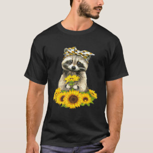 Racoon Sunflower Racoon T-Shirt