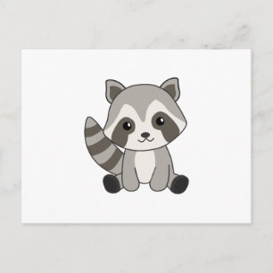 Racoon Sweet Animals For Kids Funny Raccoons Postcard