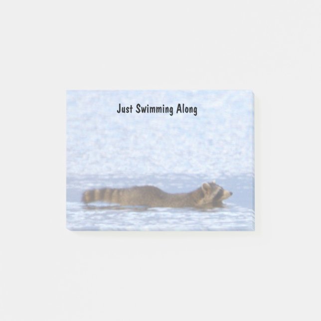 Racoon Swimming Post-it Notes (Front)