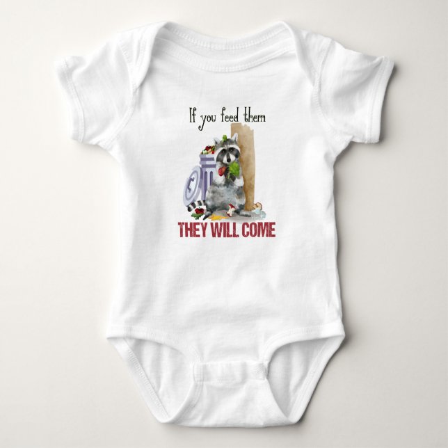 Racoon Trash Bandit Infant Baby Bodysuit (Front)