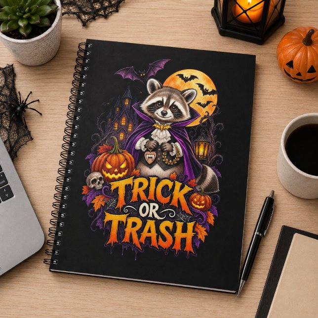 Racoon Trick or Trash Vampire Halloween  Notebook (Creator Uploaded)