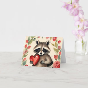 Racoon Valentine Card