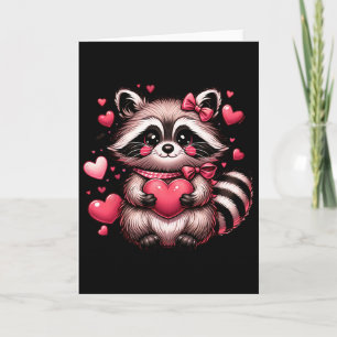 Racoon Valentine Hearts Card