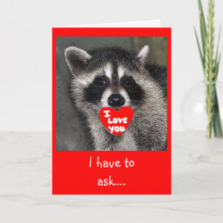 Racoon Valentines Day Card