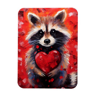 Racoon Valentines day Magnet