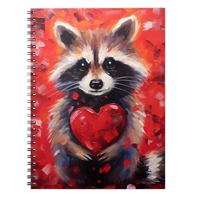 Racoon Valentines day Notebook (Front)