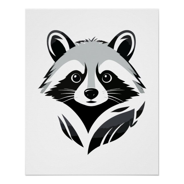Racoon Vector Art Animal Modern Urban Graphic Poster (Front)