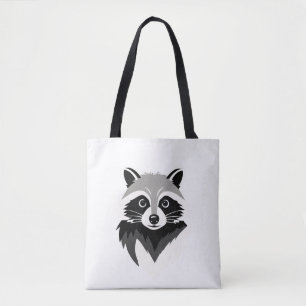Racoon Vector Art Animal Modern Urban Graphic Tote Bag