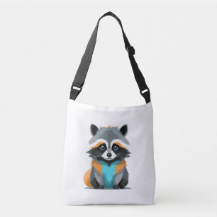 Racoon Vector Art with Vibrant Colours Crossbody Bag