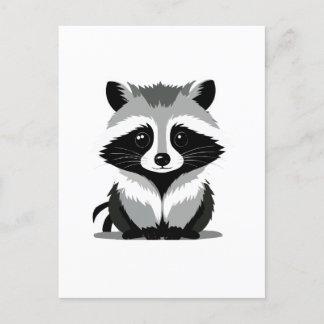 Racoon Vector Graphic Art Portrait Animal Spirit  Postcard