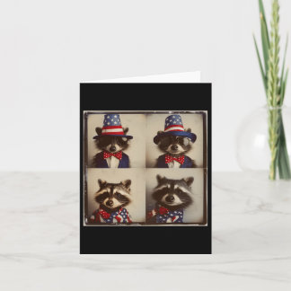 Racoon Vintage Photo Machine Style, Independence  Card