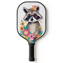 Racoon w Glasses Personalised Pickleball Paddle