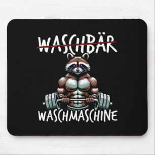 Racoon Washing Machine Racoon Fitness Bodybuildi Mouse Pad
