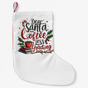 Racoon Wearing Santa Hat and Christmas Small Christmas Stocking