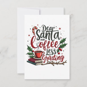 Racoon Wearing Santa Hat and Christmas Thank You Card