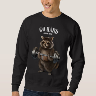 Racoon Weightlifting in Fitness Gym Sweatshirt