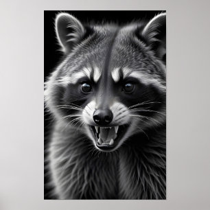 Racoon Wildlife Majestic Nature Life Art Poster