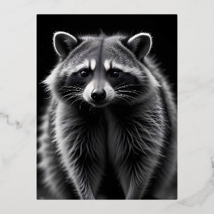 Racoon Wildlife Majestic Nature Life Art Poster Foil Holiday Postcard