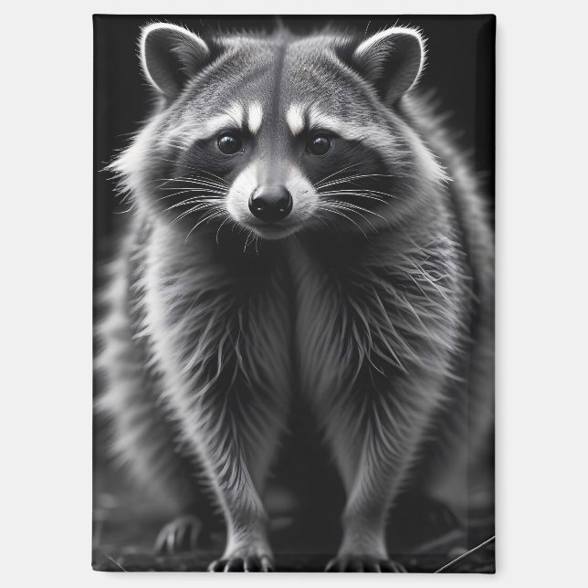 Racoon Wildlife Majestic Nature Life Art Poster Magnet (Front)